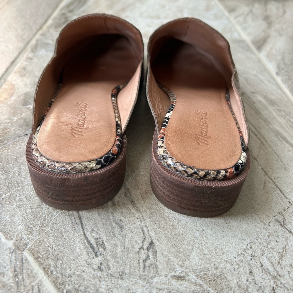 Madewell The Frances Loafer Mule in Snake Embossed Leather, Size 7.5 - Picture 9 of 15